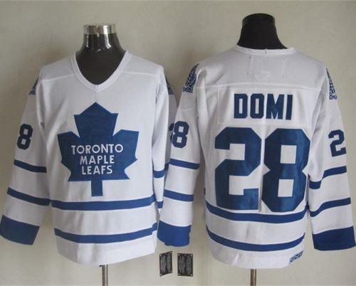Maple Leafs #28 Tie Domi White CCM Throwback Stitched NHL Jersey